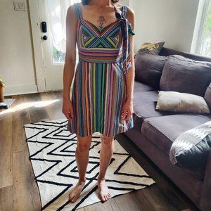 MILLY MINI RUBY DRESS Sleeveless Multi-Color Stripe - New